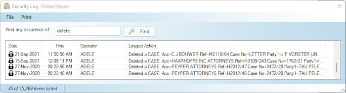security log pic