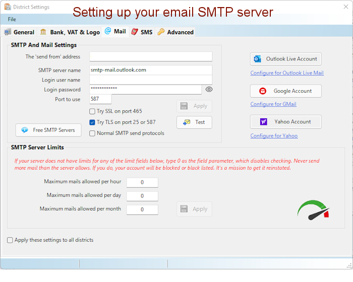 smtp settings pic